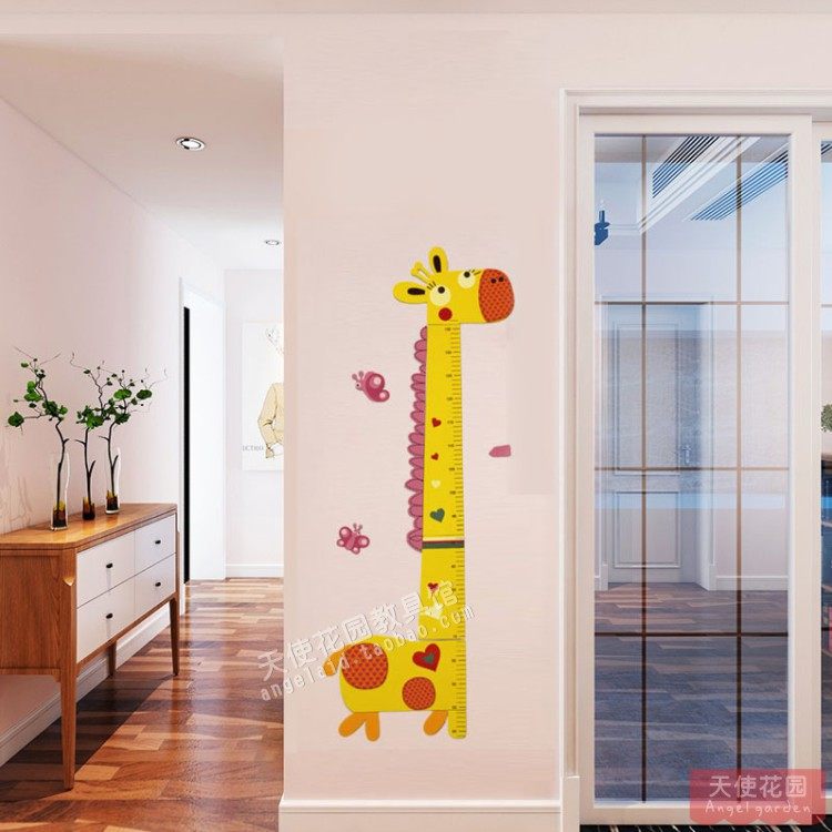 Kindergarten Wall Stickup Children's Room Living Room Cartoon Animal Foam Three-dimensional Baby Mass Height Ruler Wall Decoration Applid