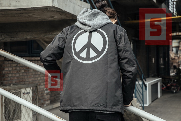 Bonfire Four Seasons Dopper Hòa bình Thế giới Hòa bình Áo khoác thể thao không thấm nước Tide Thương hiệu Coach Jacket Men - Cao bồi quần jean nam ống rộng