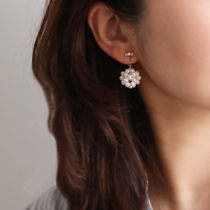 Sweet fresh water pearl ball ear clip painless Super clamp force 14k bag without ear hole mosquito coil ear clip