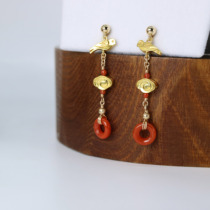 China Wind Small Birds South Red Ear Clip CC Accessories Yoga Happy Chinese Bridal Wedding Oriental Temperament No Earbuds Ears