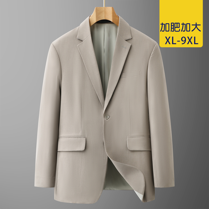 2026 Spring/Summer New Linen Suit Extra Large Size Men's Business Casual Suit Plus Size Thin Jacket