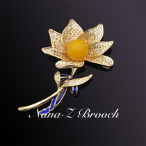 Na Lido Honey Wax Lotus Brooch Brooch Brooch Brooch Donna Upscale Gold Inlaid Spot Teachers Festival Gift