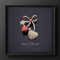 Nana red cherry small brooch female cute red 100 hitch a sweet and simple day series little fresher