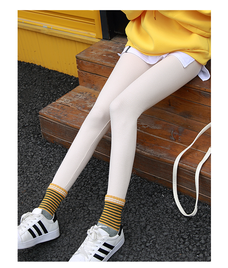 Quần legging nữ mặc ngoài mùa thu cotton mới cao eo chủ đề Phiên bản Hàn Quốc thanh mỏng dọc kích thước lớn quần thun chân quần dài nữ