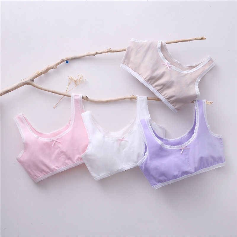2022 Spring new girl hair development lingerie cotton vest student Smear Half Vest Girl Breathable Blouse Summer