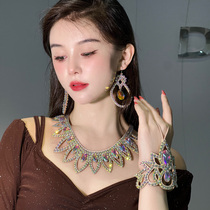 Dancer Belly Dance Bracelet Anklet Handmade Hot Diamond Bracelet Performing Oriental Dance Suit Necklace Accessories