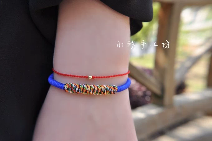 Toàn mạng giá thấp năm nay đặc biệt vòng tay dây đỏ Anklet 14k hạt vàng nguyên chất dệt thủ công siêu mịn