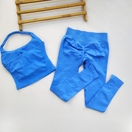 Fitness suit motherland version DF* wideband long halter neck beautiful back fitness pants high waist hip lifting breathable training pants