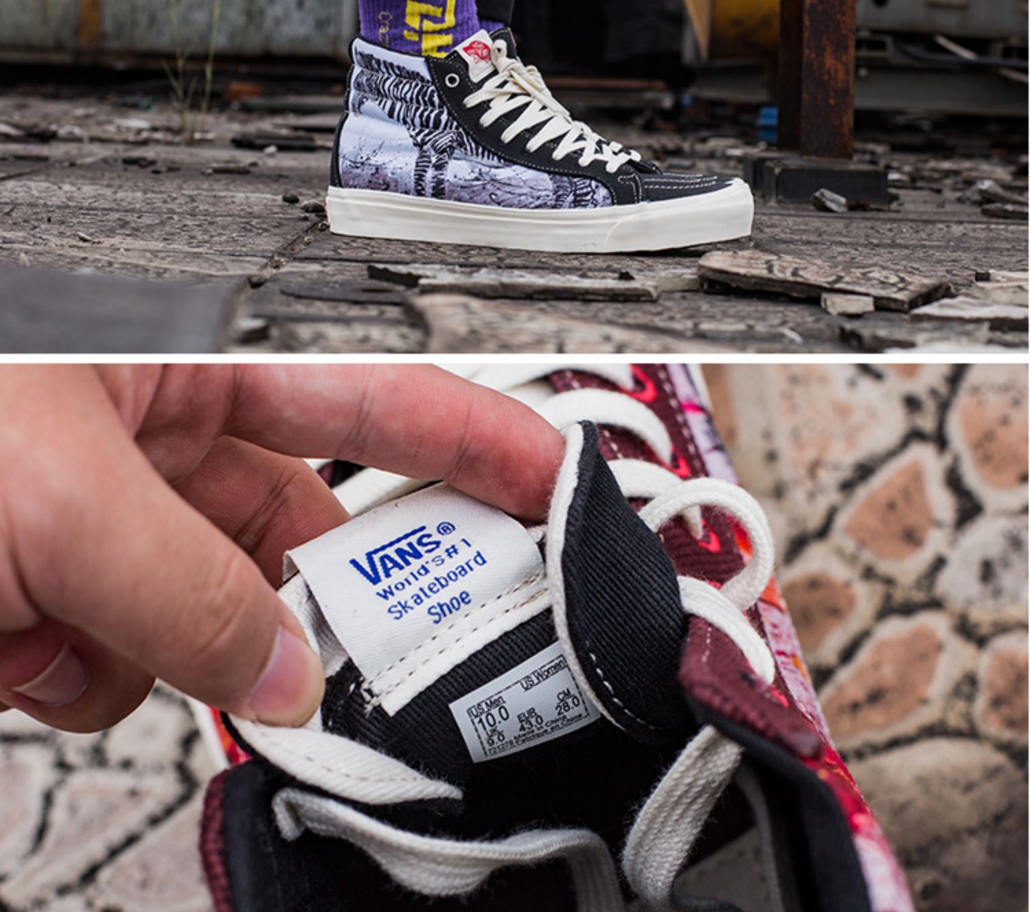 Vans cao giúp VAULT OG LX SK8-Hi minh họa giày nam và nữ giày thông thường VN0A45JLVQV - Dép / giày thường giay the thao