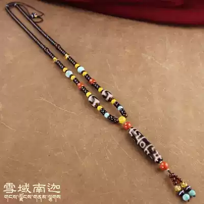 Tibet natural chalcedony old mine High purity Lotus Master Zhufa three realms tiger teeth Tianzhu multi-treasure Tianzhu gemstone necklace