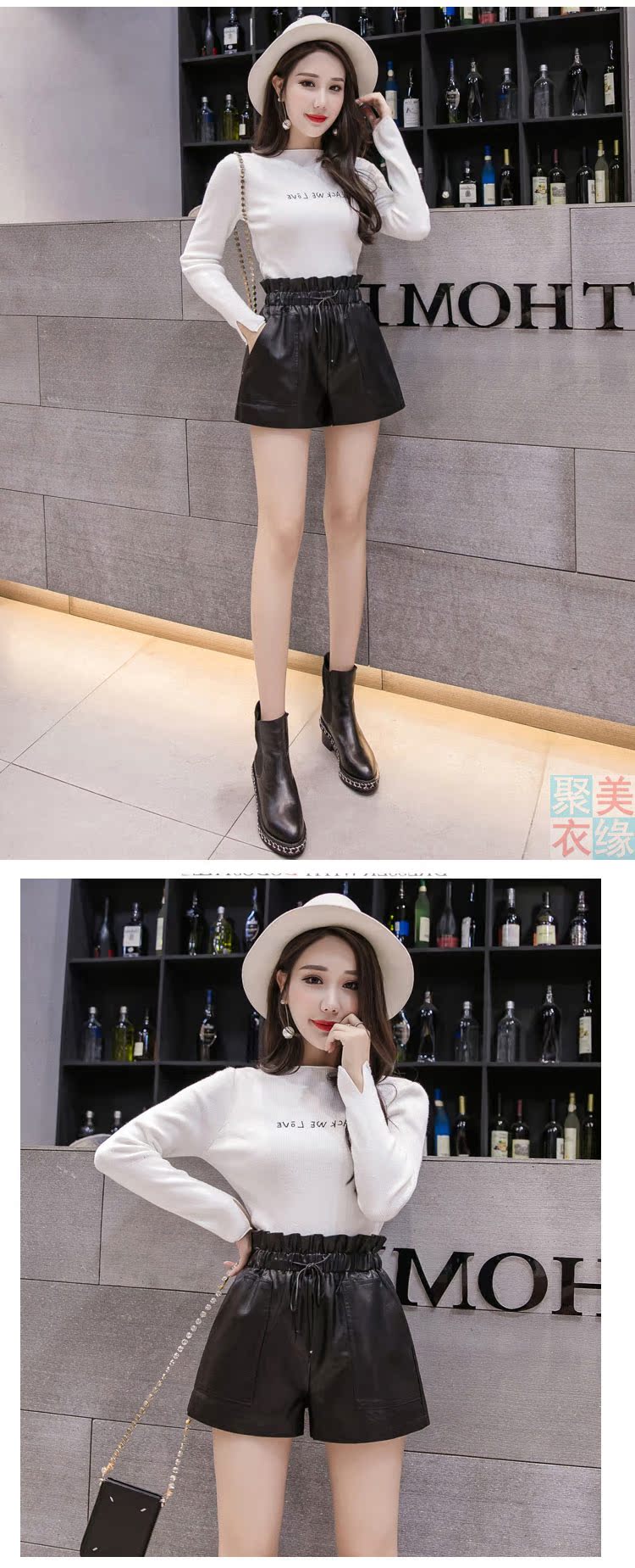 Quần da, quần short nữ, thun, eo cao, túi lớn, quần ống rộng, băng rộng, chân rộng, quần da, quần da pu quần short trắng nữ mặc với áo gìquần jean ngắn nữ đẹp