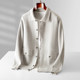 Men's lapel sweater jacket 100% pure cardigan autumn new casual high-end cashmere cardigan men's sweater