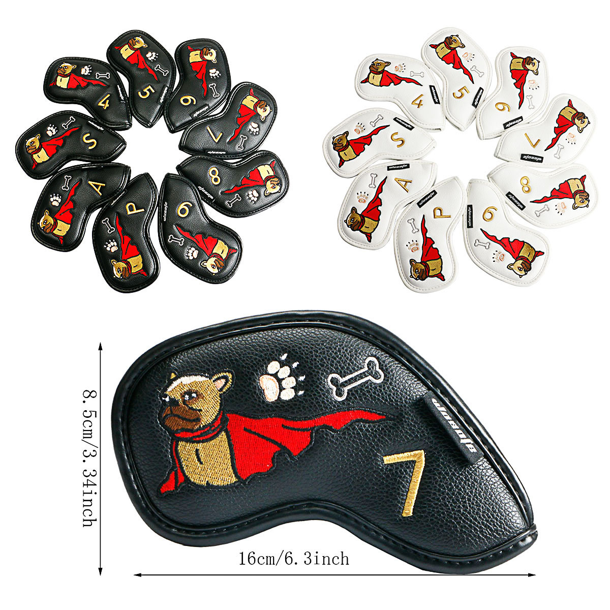 wosofe golf club cap sleeve iron bar head head bulldog pattern closing 9 sets