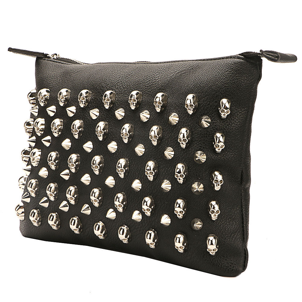 Cross-border explosive golf handbag skull skull rivets multi-function toolkit 28*20 5CM