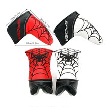 New golf push cap cover with one word push rod head cover PU straight protective cover spider pattern magnet closed