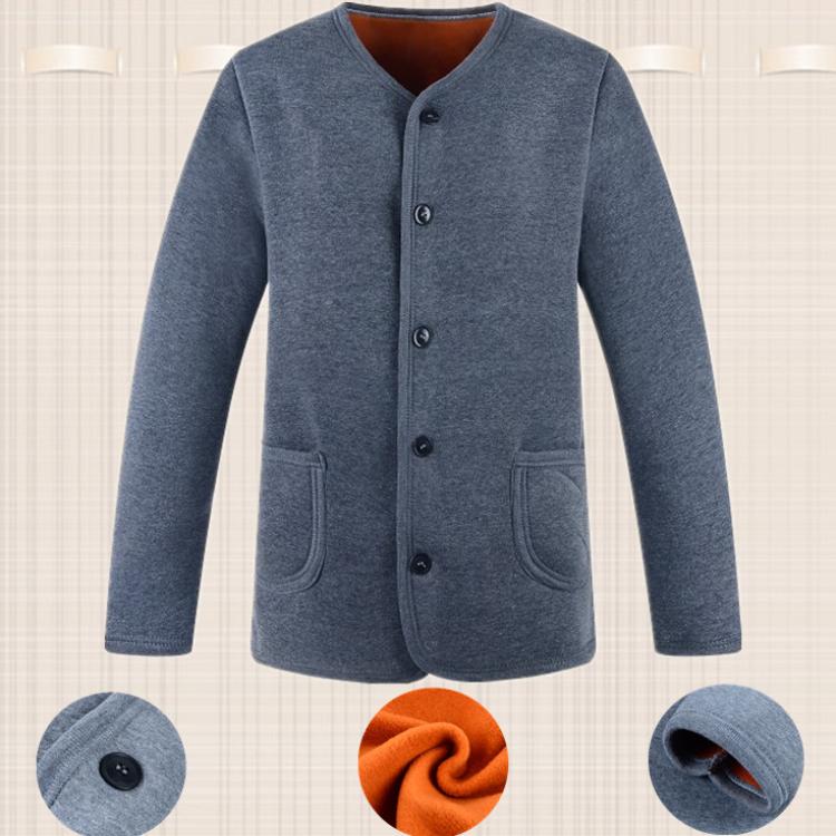 Cộng với đáy nhung trung niên lót ấm cardigan bên ngoài mặc khéo léo cũ người đàn ông hàng đầu cộng với nhung nam dày mùa đông.