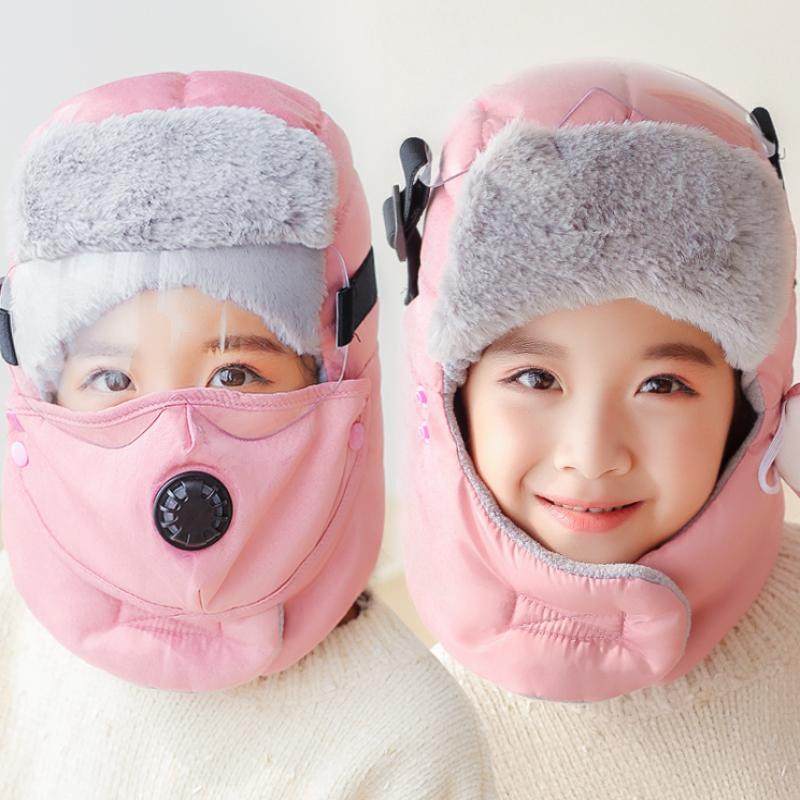 Parent-child children's Korean children's cotton hat children's winter cycling boy Lei Feng hat primary school cute