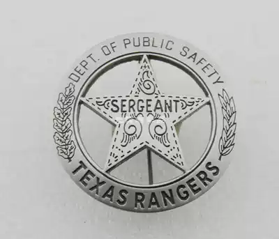 Metal Badge American RANGERS Badge TEXAS RANGERS SERGEANT badge Pure Copper