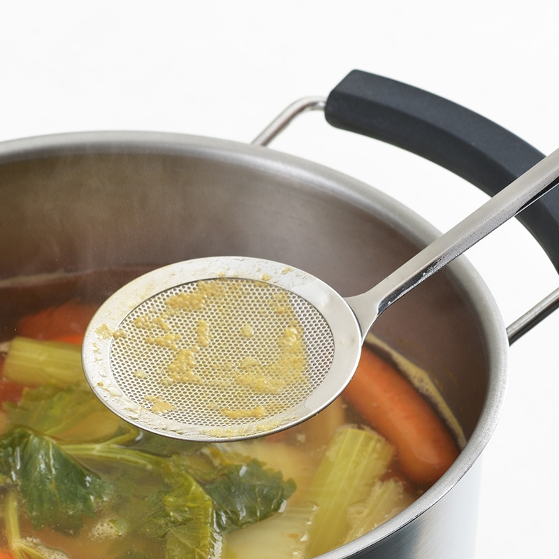 Japan YOshikawa Co., Ltd Yoshikawa 18-8 Stainless Steel Kitchen with leaking net spoon to the floating foam