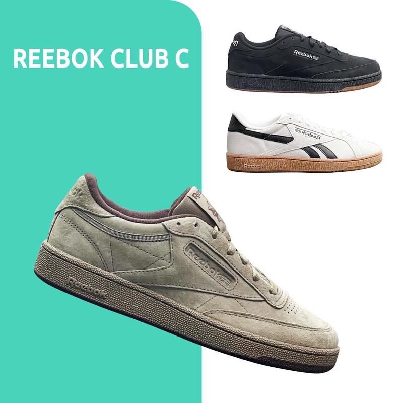 Reebok Club C Low-Top Men's Shoes Gray-Green Suede Retro Trendy Casual Sneakers 100201183