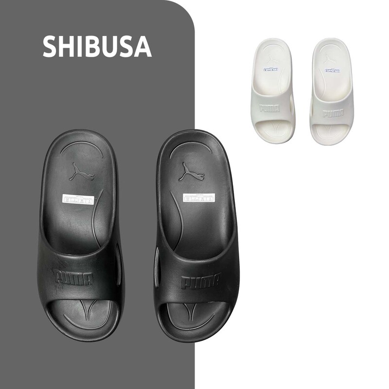 Puma Shibusa Men's and Women's Thick-Soled Height-Increasing Water-Resistant All-Black All-White Soft-Soled Slip-On Sandals 389082