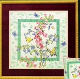 十格格 Французская ручная монополия DMC Cross Stitch Освежающая точная печать живопись цветочная бабочка лилия из долины