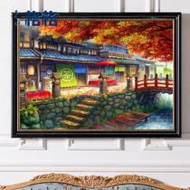 Ten grid cross stitch French dmc kit 2022 new style living room bedroom large full embroidery Xijian Teahouse