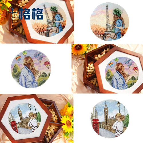 十格格 DMC Cross Stitch Kit 2021 Новые домашние принадлежности для конфет -коробки для хранения коробки вокруг девушки
