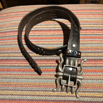 Double R octopus belt classic leather vintage street trend Kazi resin gem width 31mm