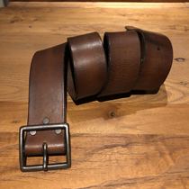  Old belt leather width 43mm simple leather belt American retro click price imported pure copper