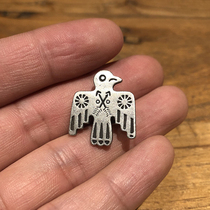 Silver-plated Thunderbird brooch force brooch cool brooch handsome brooch 2*2 2 cm American retro