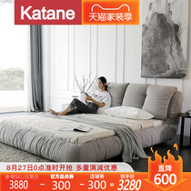  Katani simple modern fabric 1 8-meter double bed detachable and washable Nordic master bedroom wedding bed Light luxury net celebrity fashion