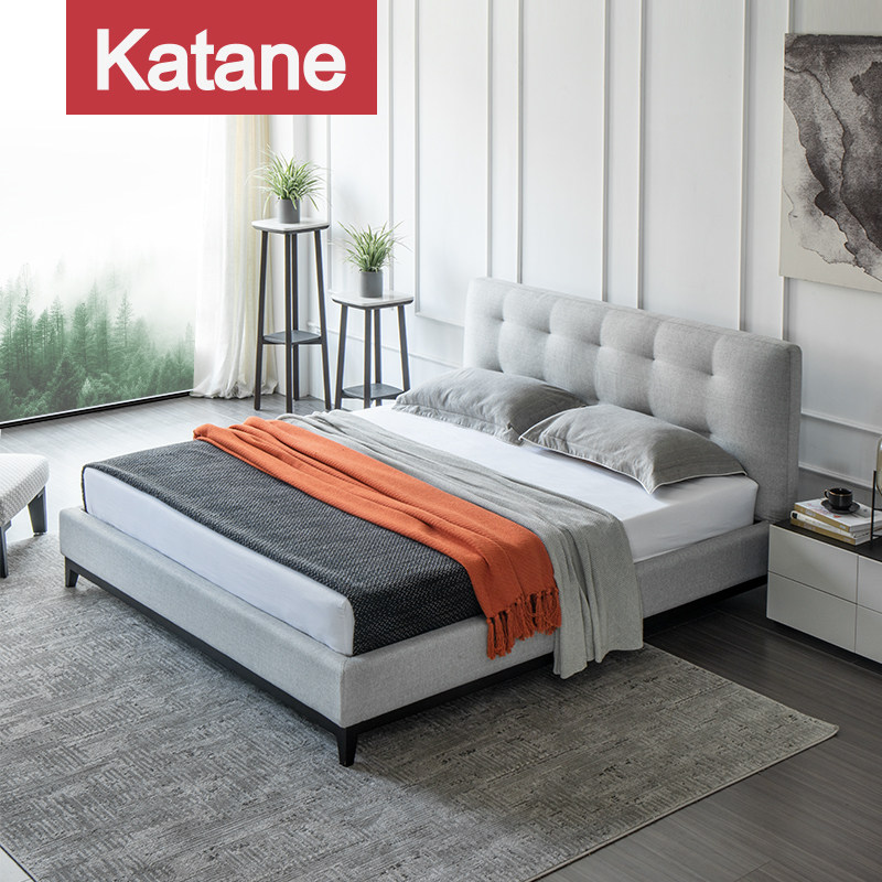 Kathani modern minimalist 1 8m double fabric soft bed light luxury style master bedroom Nordic customizable soft bed wedding bed