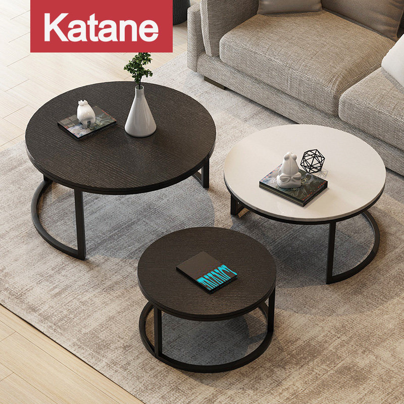 Katani simple modern round tea table combination TV cabinet Nordic living room self-contained large and small family creative furniture