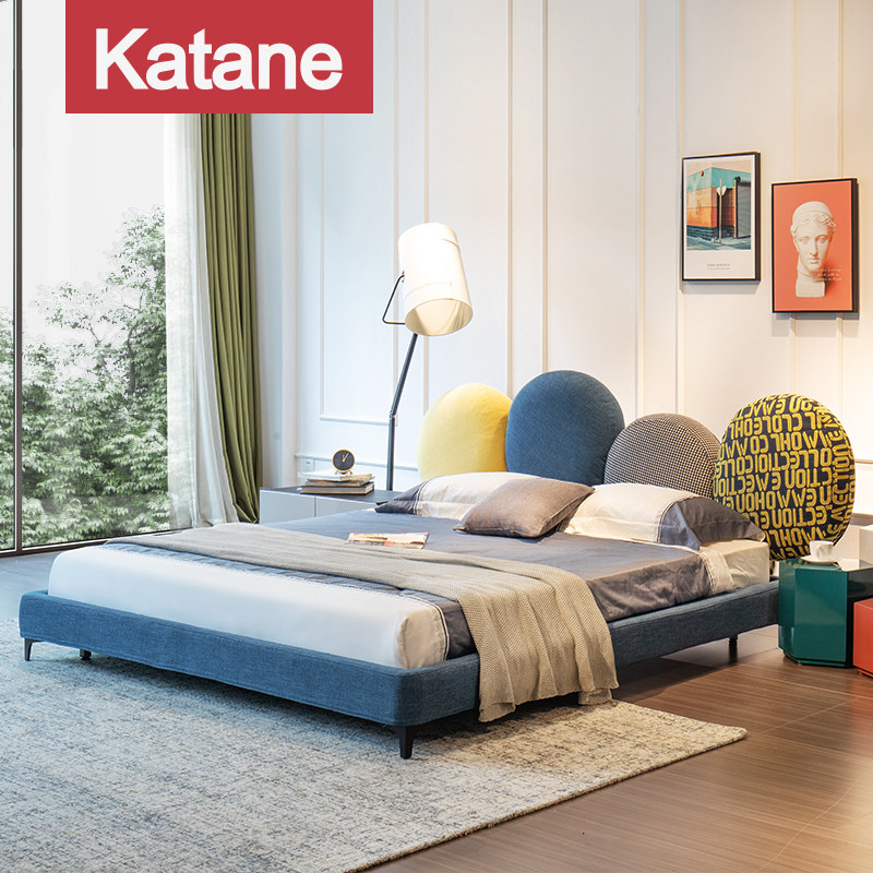 Modern Minimalist Master Bedroom Art Soft Bag Double Man Bed Nordic Simple Large Bed Codemolition Wash