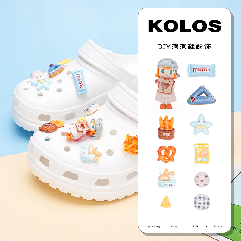Original Crocs Shoe Accessories Toast Molly Bubble Mart Shoe Charms DIY Decorative Buckle Compatible with Crocs Shoe Buckle