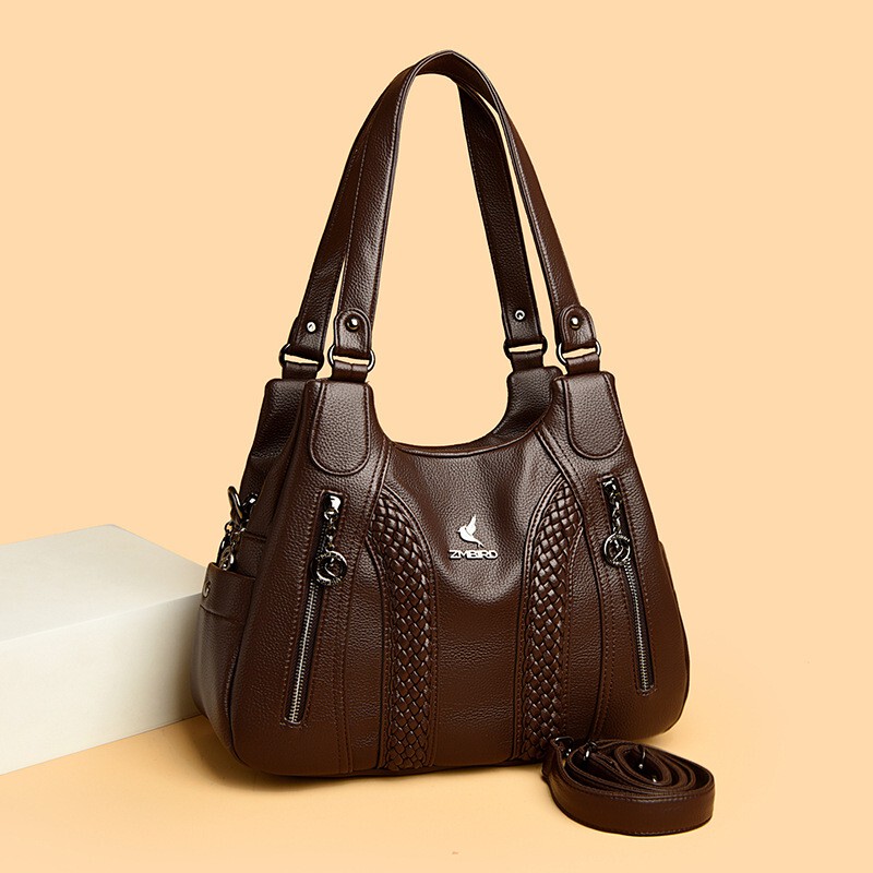 Women's Soft Leather Middle-Aged Mother's Bag 2026 New Fashion Large Handbag Genuine Leather Large Capacity Crossbody Bag Women's Bag