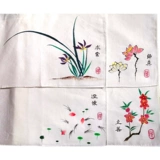 Хлопковый белый носовой платок, ткань ручной работы, с вышивкой, «сделай сам», ручная роспись