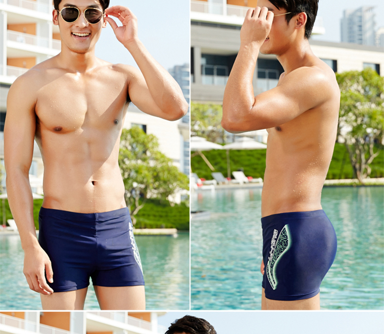 Quần bơi nam Li Ning quần boxer nam chuyên nghiệp quần bơi năm điểm quần áo nhanh khô bãi biển dành cho nam quần bơi boxer nam