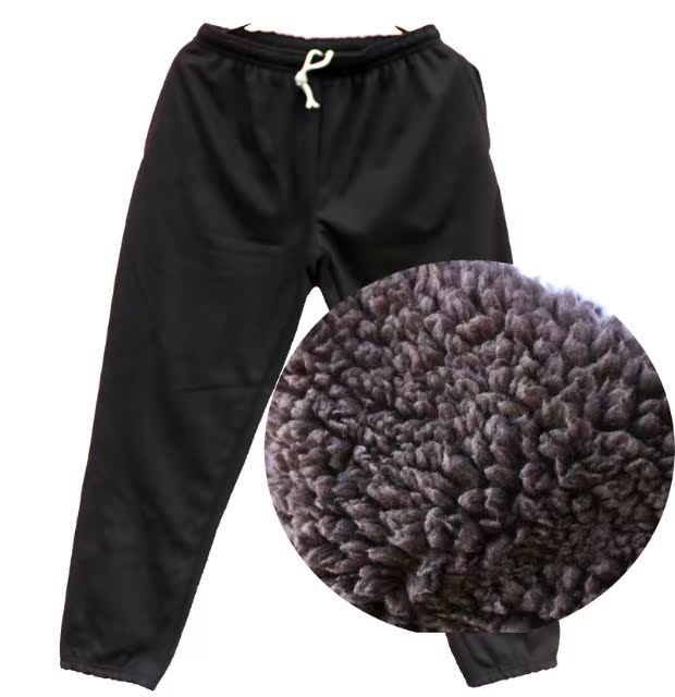 Mùa đông cộng với nhung lông cừu nam dày quần jogger nam