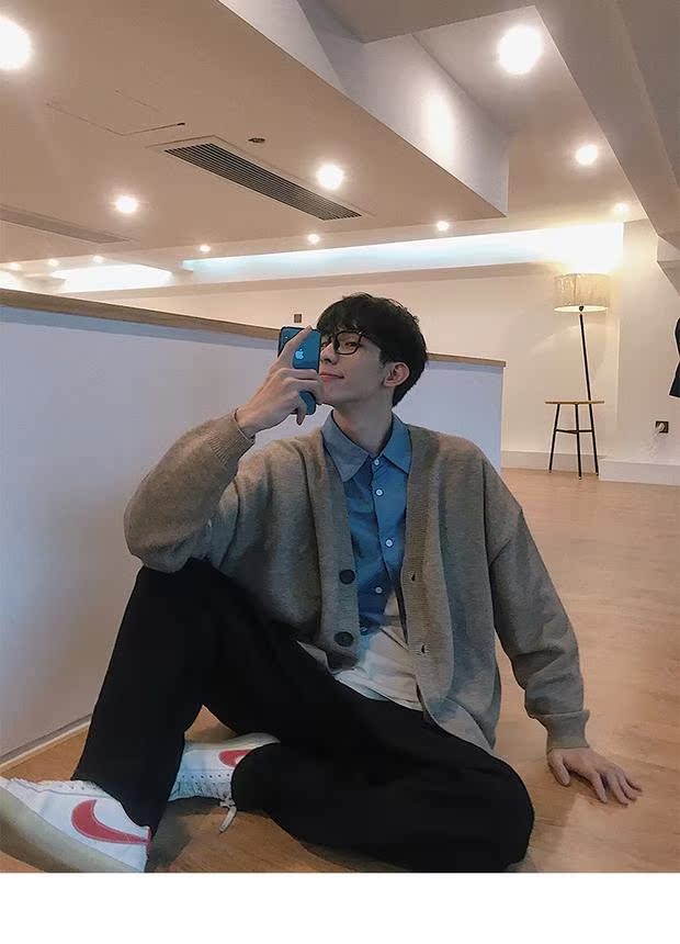 Ngôi nhà nhỏ ~ Phiên bản Hàn Quốc của áo len đỏ Phiên bản Hàn Quốc của áo len lỏng lẻo BF gió nam và áo len nữ áo len lười áo len kiểu hàn quốc cực đẹp