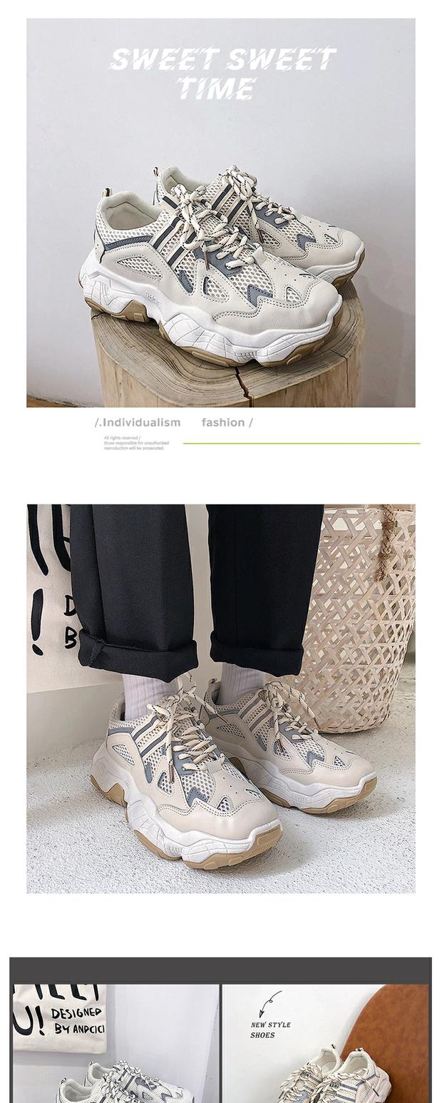 Mọt sách nhỏ ~ giày nam thấp bình thường theo xu hướng giày phản quang cao cũ - Giày thấp giày sneaker tăng chiều cao nam