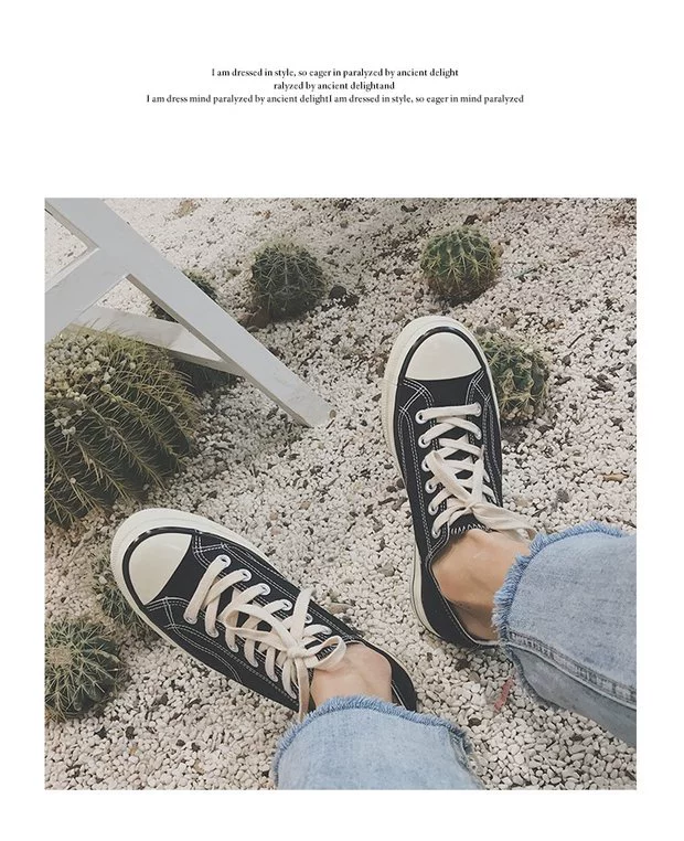 Ký túc xá nhỏ ~ giày vải nam giày skate giày nam giày siêu lửa in giày nam bình thường giày nam đế thấp để giúp giày thủy triều