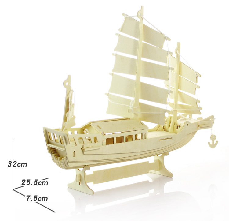 3d gỗ ba chiều câu đố mô phỏng lắp ráp mô hình gỗ đồ chơi giáo dục trẻ em mô hình tàu thuyền phương Tây - Chế độ tĩnh đồ chơi cho bé 1 tuổi