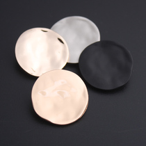 womens irregular woolen cashmere trench coat with luxury coat buttons wavy bumpy metal big buttons