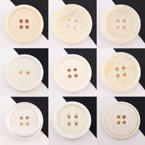 Upscale round rice white yellow Chinese style coat sweater suit jacket sweater sub-light pure color resin button button fastener