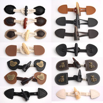 Cartoon Leather Resin Horn Button Black Coat Button Windbreaker Button Coat Sweater Adult Kids Wooden Buckle