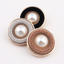button button button 100 lap pearl upscale metal flocking round retro little fragrant wind blouse Womens cardiovert coat big coat