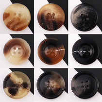 Upscale big coat windsuit jacket Velvet Suit Round Four Eyes Coffee Black Beihuang Resin Patterned Button Buttoned