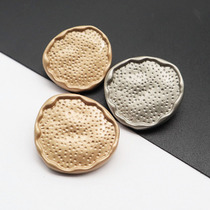 What about the large coat round hair? the irregular metal decoration buckle male lady dress Sharkin sand silver button fastener